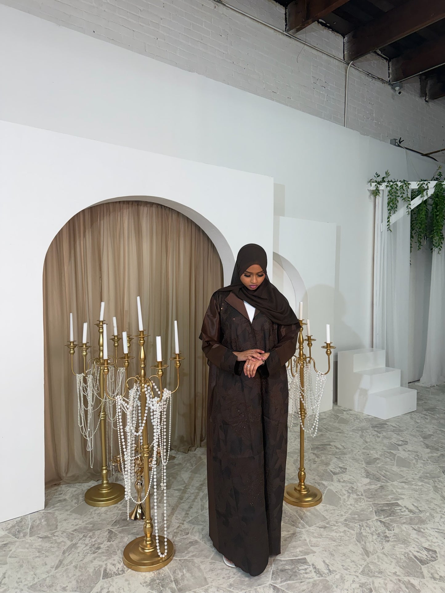 Espresso Elegance Abaya