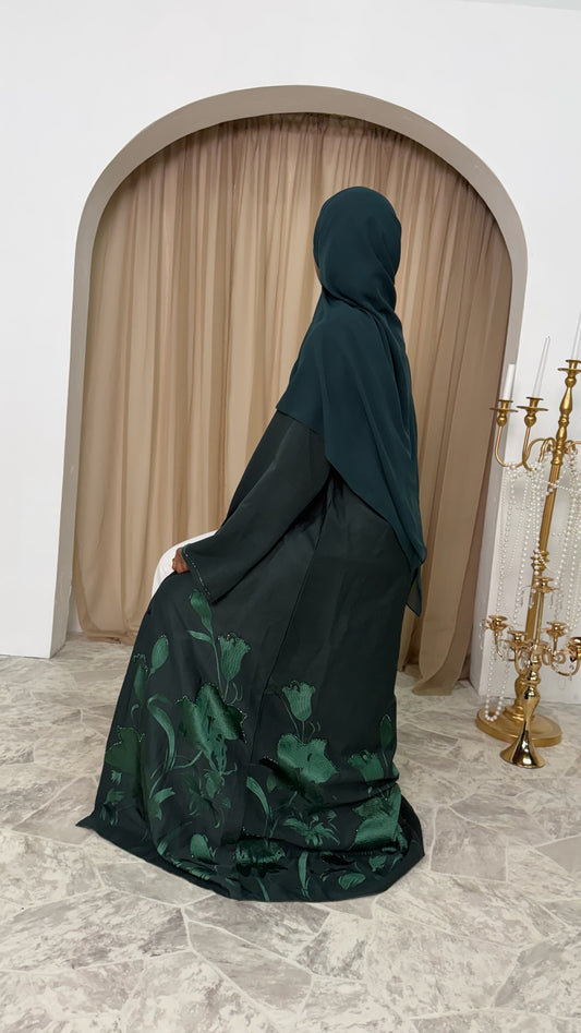 Emerald Bloom Abaya